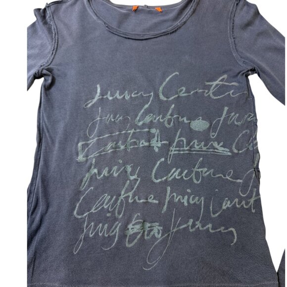 Vintage Juicy Couture Tee Shirt Blue Script Cotton Long Sleeve Size S Y2K - Picture 7 of 13